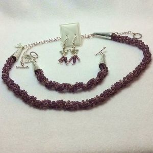FINAL SALE PRICE Lia Rosa Purple/Pink Swirl Butterfly Jewelry Set